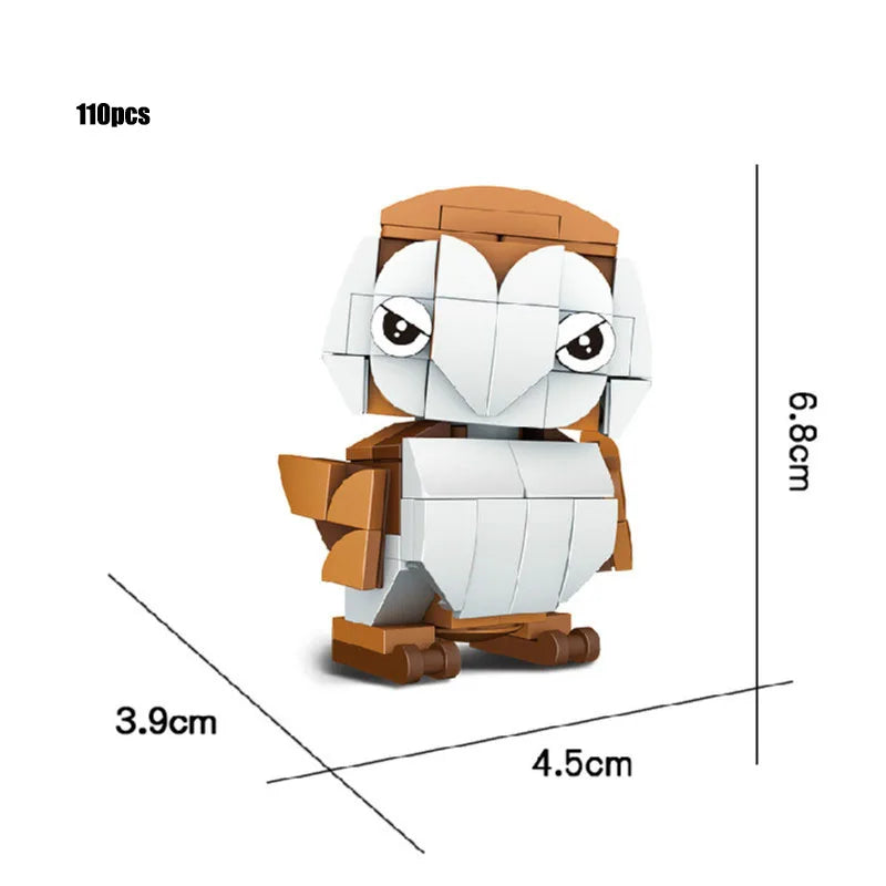 Vente unique créatif 3D Mini Animal bloc ensemble bricolage chien tigre lapin écureuil pingouin hibou Koala vache construction brique jouet pour les enfants