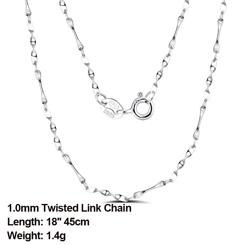 ORSA JEWELS véritable 925 collier en argent Sterling Figaro joint torique chaîne de cou torsadé serpent barre singapour boîte chaîne collier femmes 1