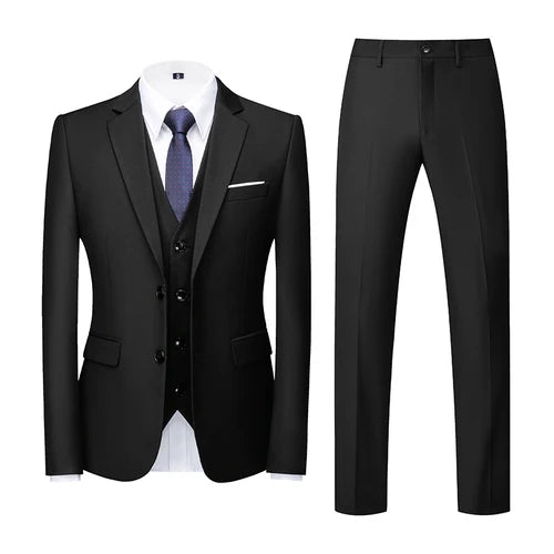 Costume vert clair pour Homme, 3 pièces (veste + pantalon + gilet), noir, gris, rouge, Terno Masculino, mode Slim, taille asiatique M-6XL
