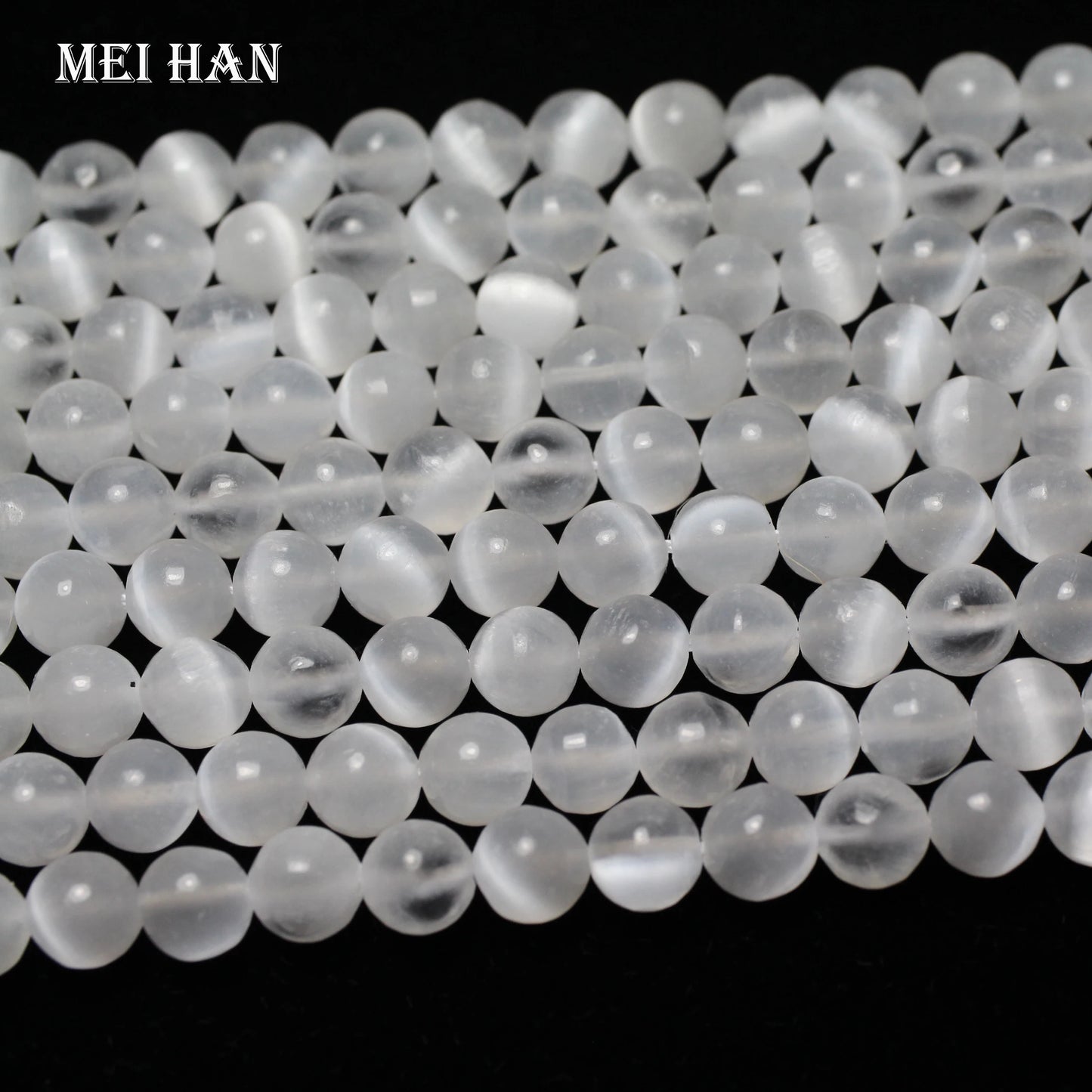 Meihan – perles de Calcite en sélénite blanche naturelle, rondes et lisses, amples, pour la fabrication de bijoux, bricolage, 8mm/10mm