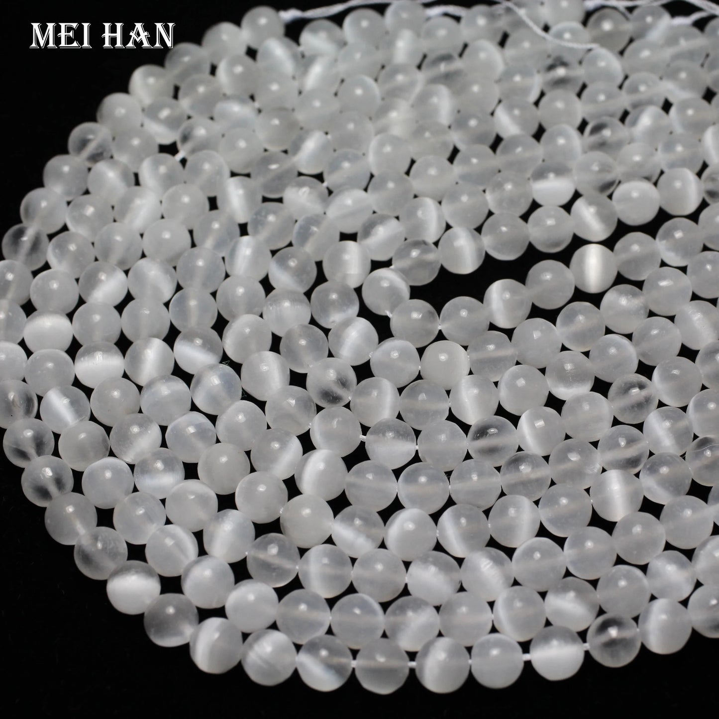 Meihan – perles de Calcite en sélénite blanche naturelle, rondes et lisses, amples, pour la fabrication de bijoux, bricolage, 8mm/10mm