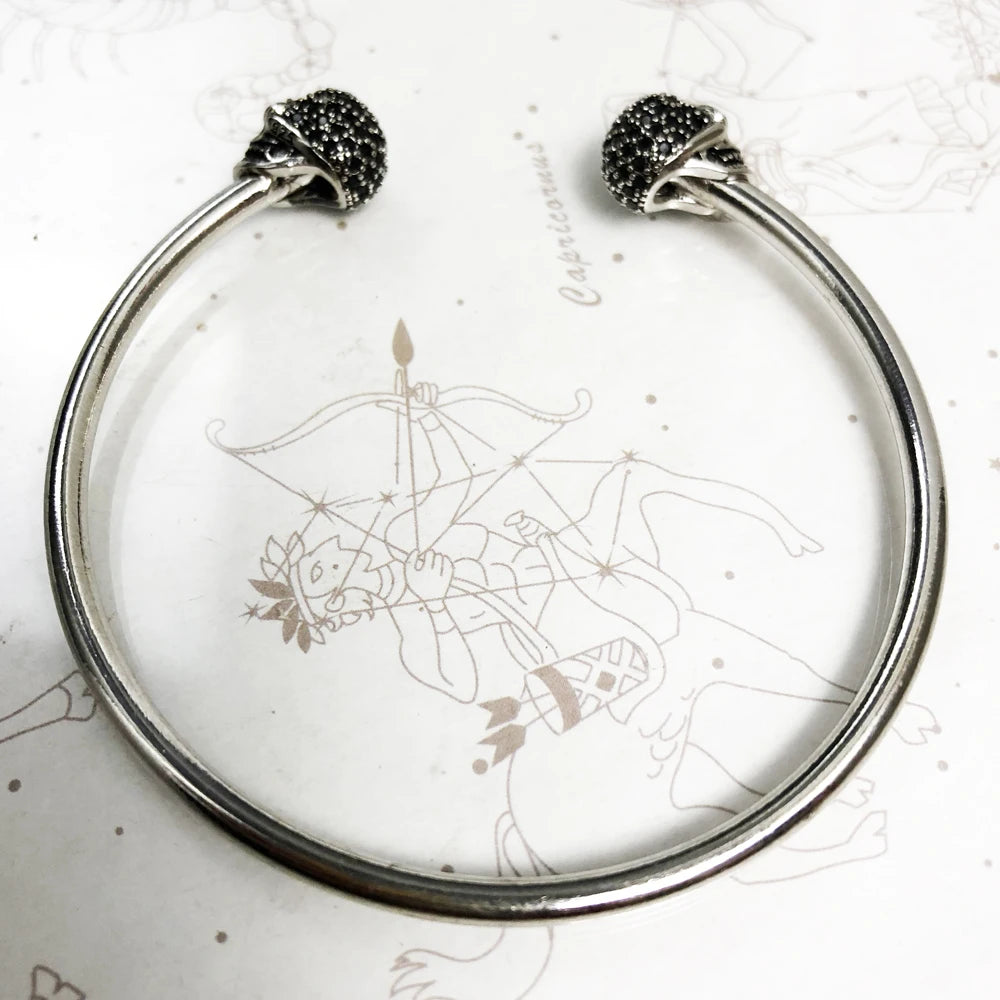 Bracelet bracelets crâne pavé Style européen mode Karma Punk bijoux cadeau pour rebelle hommes femmes en argent Sterling 925