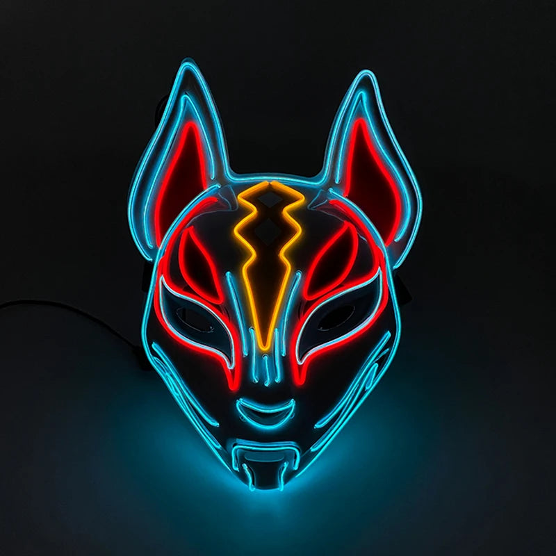 Halloween carnaval fête Costume décoration LED lumineuse masque Halloween masque LED masque éclairer masques de fête pour la fête lumineuse