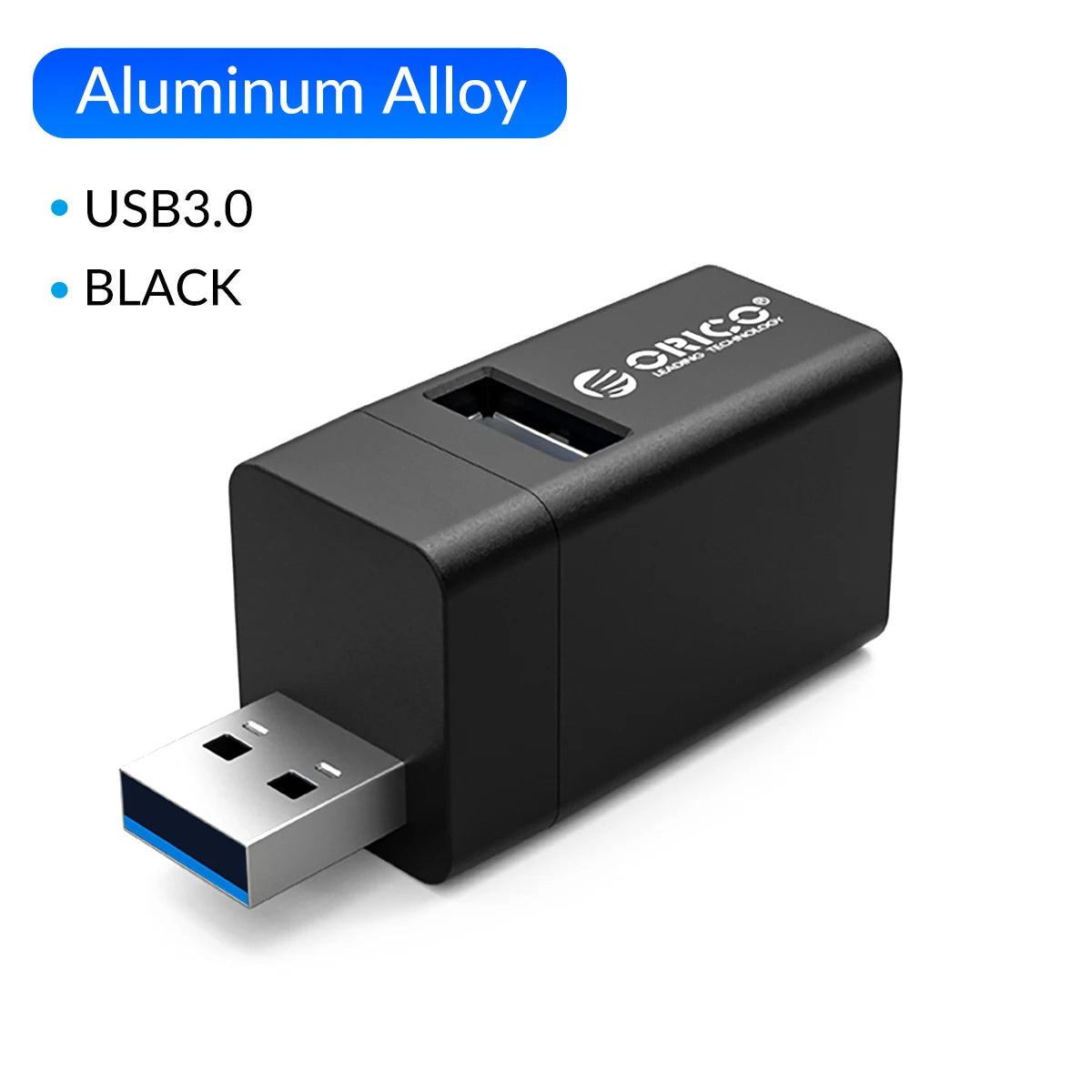 ORICO – Mini Hub séparateur USB 3.0 3 en 1, haute vitesse, 3 ports USB étendus, pour ordinateur de bureau, PC portable, lecteur gratuit