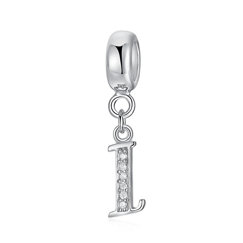925 argent Sterling breloque perle Vintage Alphabet A-Z lettre pendentif breloques ajustement marque Bracelets colliers femmes bijoux à bricoler soi-même