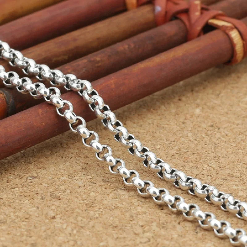 Unibabe – chaîne à maillons toriques en argent pur de 3mm d'épaisseur, collier S925, chaîne de pull, bijoux en argent Sterling 925