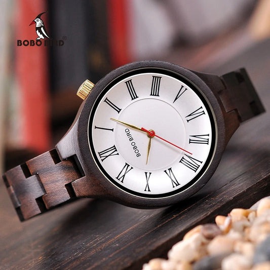 BOBOBIRD-Montre à quartz en bois pour hommes et femmes, bracelet en bois de marque supérieure,