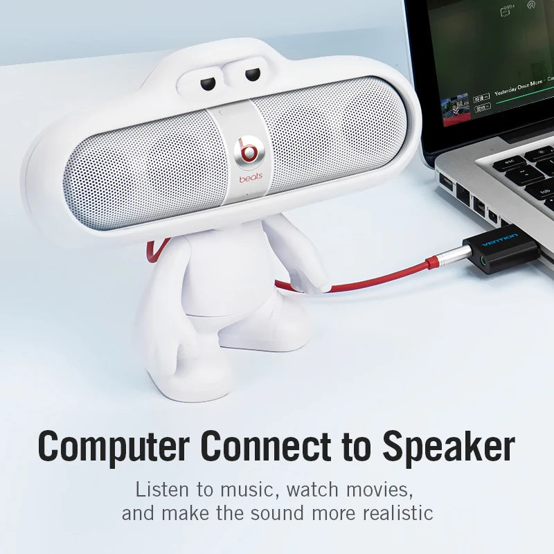 VENTION – Carte son externe USB avec sorties microphone et casque