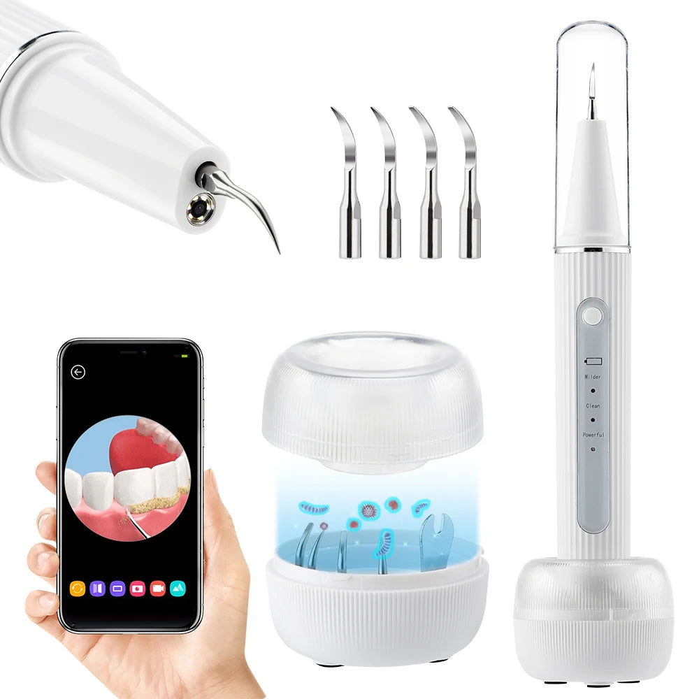 Détartreur de calcul dentaire visuel ultrasonique, nettoyeur de dents buccales