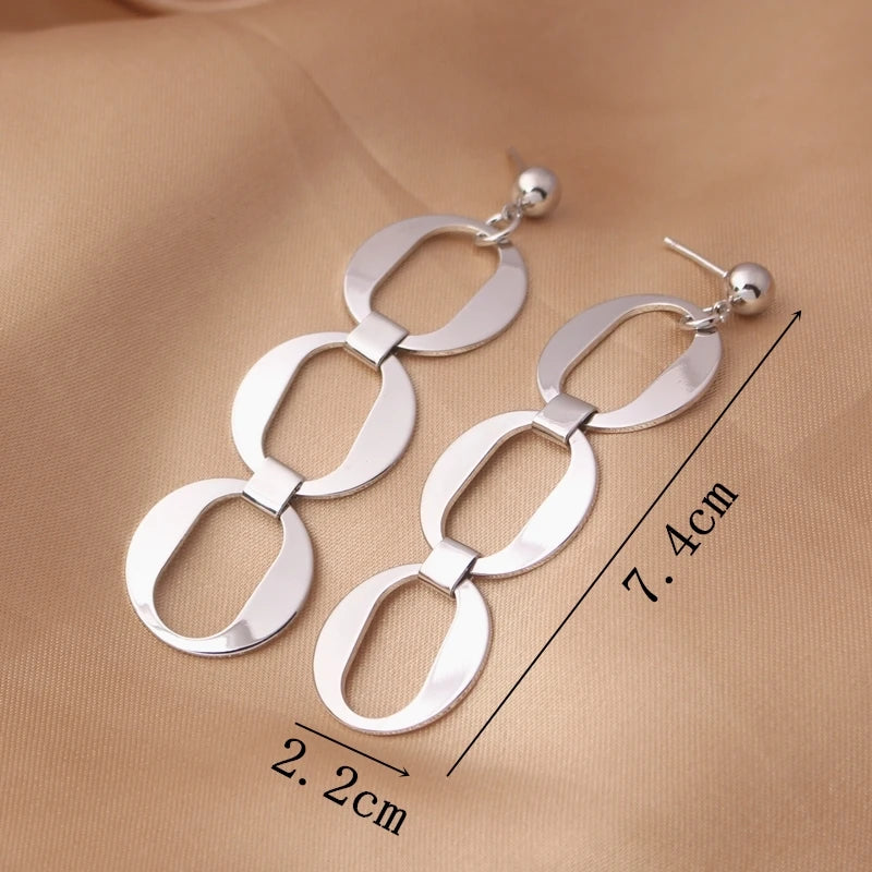 Boucles d'oreilles JODstressen métal multicouches pour femmes, déclaration, document en or,