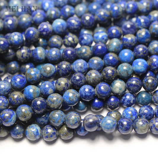 Meihan Lapis Lazuli naturel perles rondes lisses en vrac 6-12mm fournitures de fabrication de bijoux en vrac pour la conception de bracelets bricolage