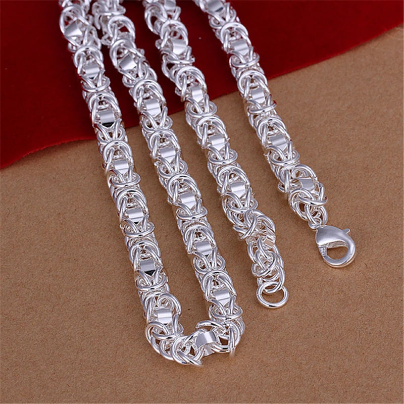 DOTEFFIL 925 argent Sterling 7mm 20 pouces chaîne colliers pour hommes femmes mode déclaration collier bijoux de fête