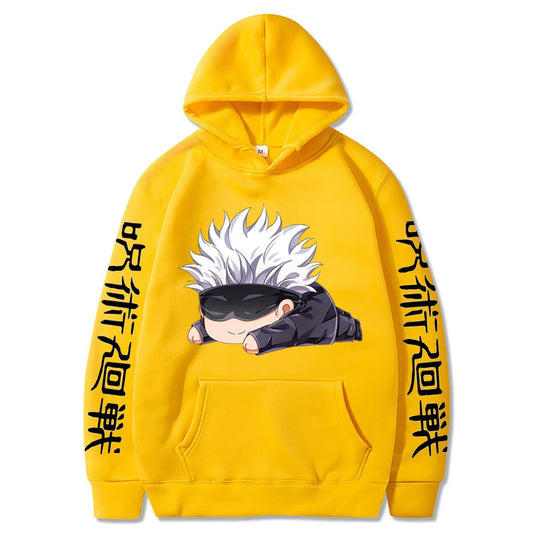 Gojo Satoru Kawaii graphique Anime sweats à capuche unisexe hiver chaud surdimensionné vêtements de sport hommes décontracté sweat-shirt ample