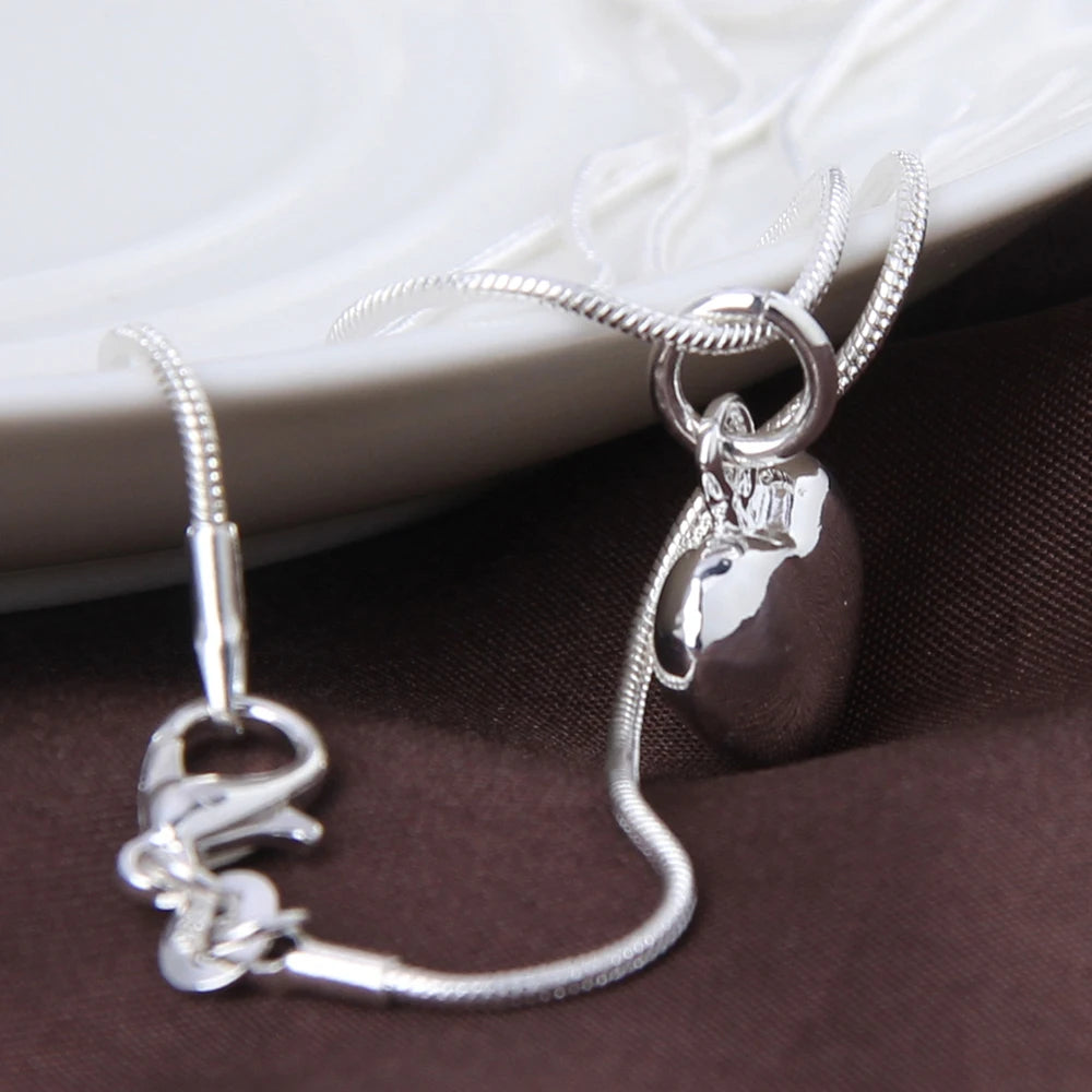 DOTEFFIL – collier avec pendentif en forme de petit cœur en argent Sterling 925, chaîne serpent de 16 à 30 pouces pour femmes, breloque de mariage, bijoux à la mode