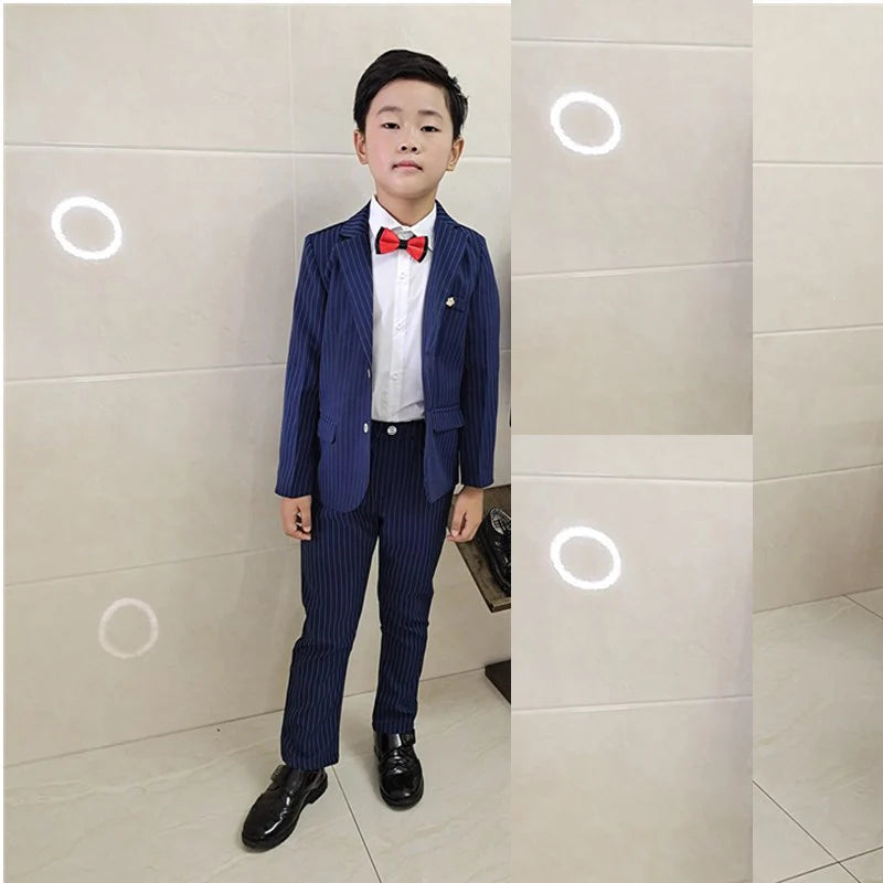 Robe d'uniforme scolaire pour garçons, olympiques d'anniversaire formels pour mariages, pantalons blazer, ensembles de vêtements pour enfants, fête de gentleman, 2 pièces, F64