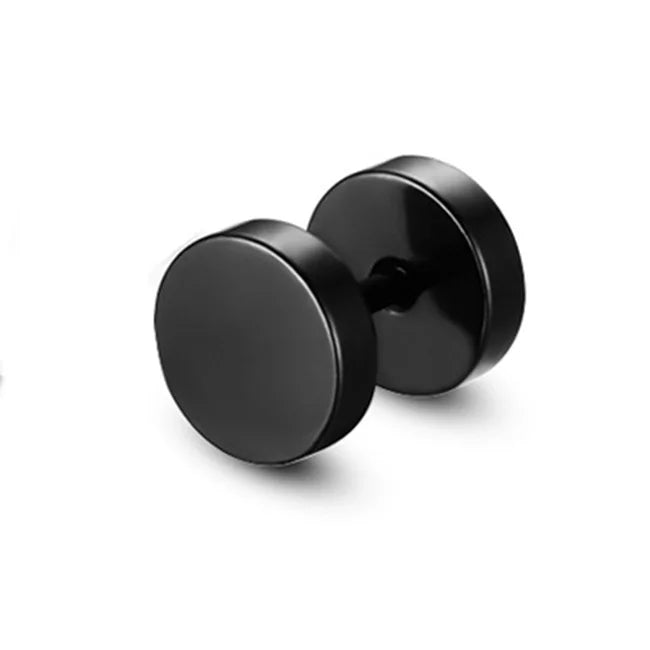 1 pièce Punk acier inoxydable vis haltère gothique boucles d'oreilles pour femmes hommes
