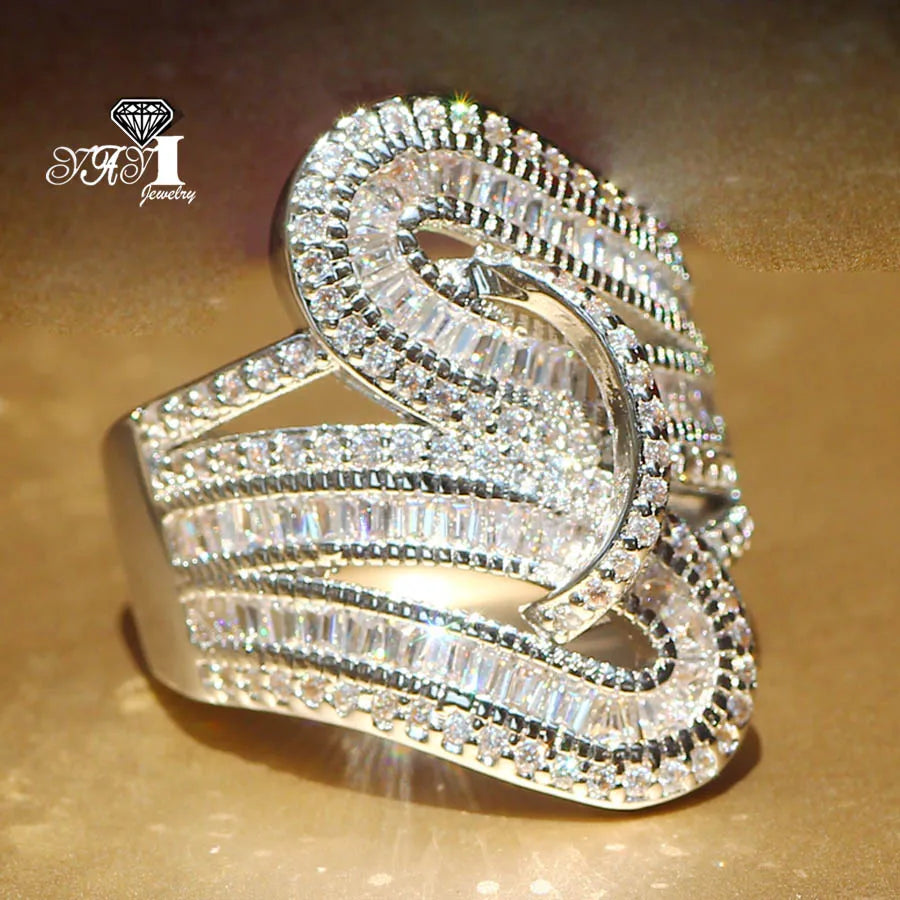 YaYI – bagues de fiançailles et de mariage, bijoux fins, pierres précieuses de qualité supérieure, Moissanite, zircone cubique, couleur argent, cadeaux