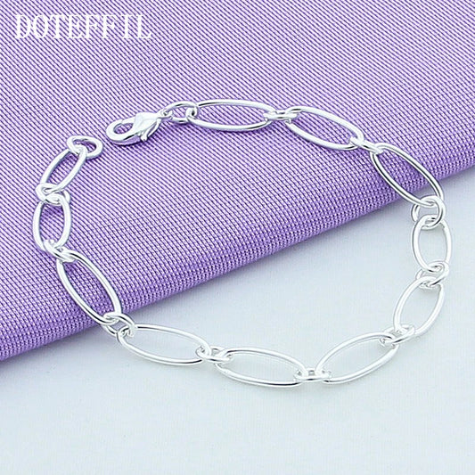 DOTEFFIL-Bracelet simple en argent regardé 925 pour femme,