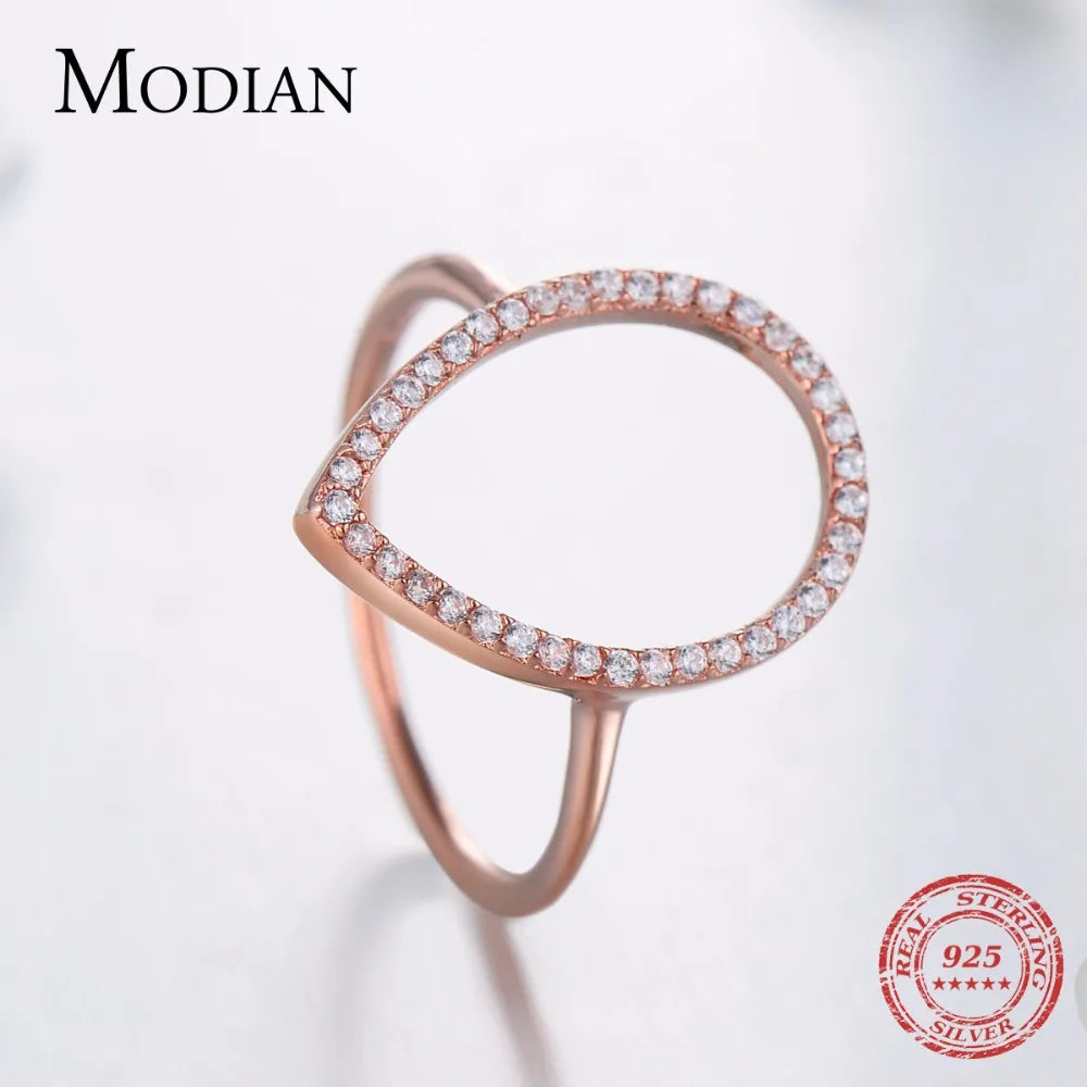 Modian – bague de fiançailles classique en forme de goutte d'eau, bijoux étincelants, bagues en argent Sterling 100% 925 pour femmes, nouvelle mode Instagram