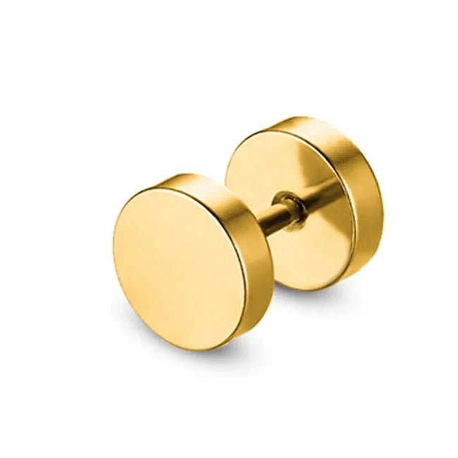 1 pièce Punk acier inoxydable vis haltère gothique boucles d'oreilles pour femmes hommes