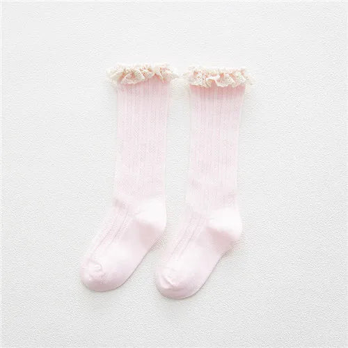 Chaussettes montantes en coton avec dentelle pour enfants, jambières à volants, trucs bon marché, princesse, enfants, filles, bébé, livraison gratuite