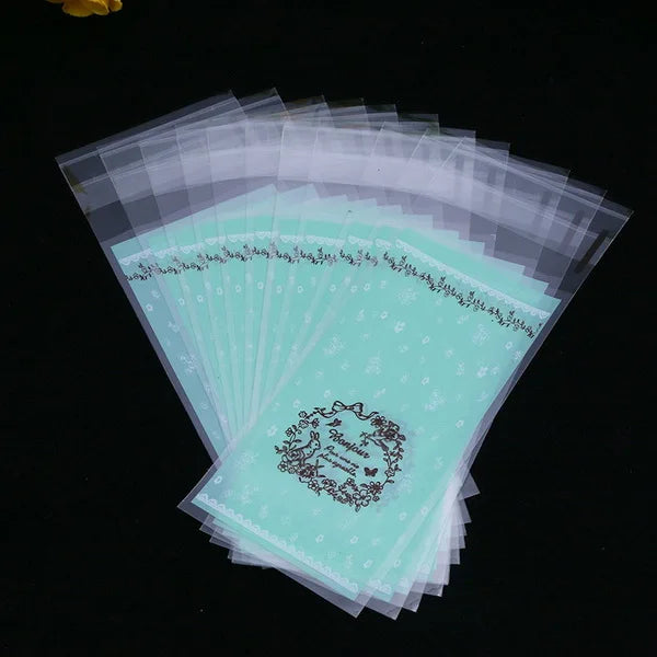 100 pièces/lot Mini emballage de biscuits en plastique 5x10 cm sacs d'emballage de cupcakes sacs auto-adhésifs opp sac cadeau sac de bonbons paquet de rouge à lèvres