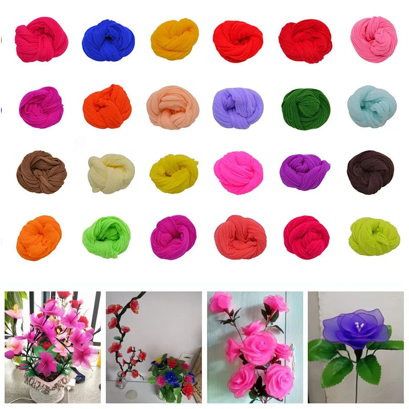 Collant rond en nylon élastique multicolore, 5 pièces,pour fleurs, accessoire fait à la main pour mariage, bricolage pour la maison, matériel de stockage