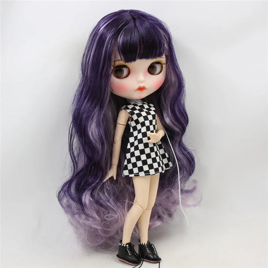 ICY DBS Blyth – poupée articulée 1/6, 30cm, peau blanche, mélange de violets, cheveux, visage mat, lèvres sculptées avec sourcils