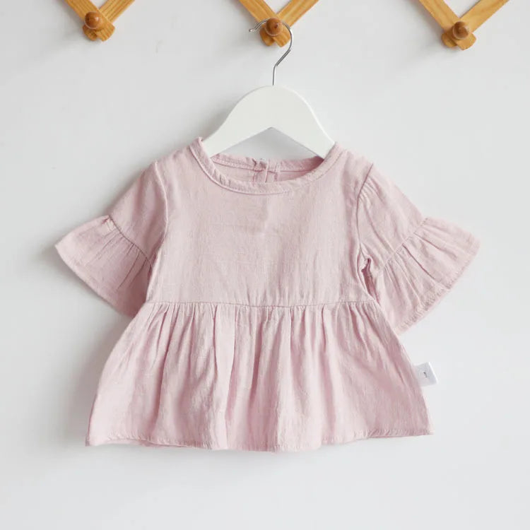 Chemisier à manches longues pour fille, haut en coton, décontracté, vêtements pour enfants, printemps et été