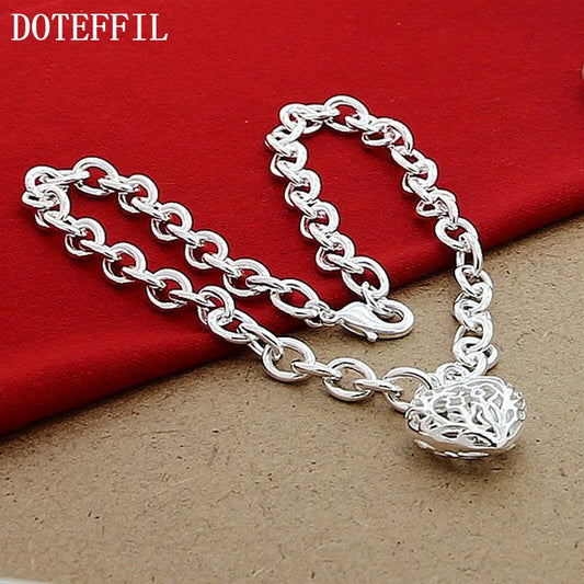 DOTEFFIL 925 en argent Sterling coeur pendentif à breloque collier exquis Senior pour femme fête de mariage bijoux cadeau