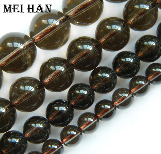 Meihan quartz fumé naturel 6mm 8mm 10mm 12mm perles rondes lisses en vrac pour la conception de fabrication de bijoux