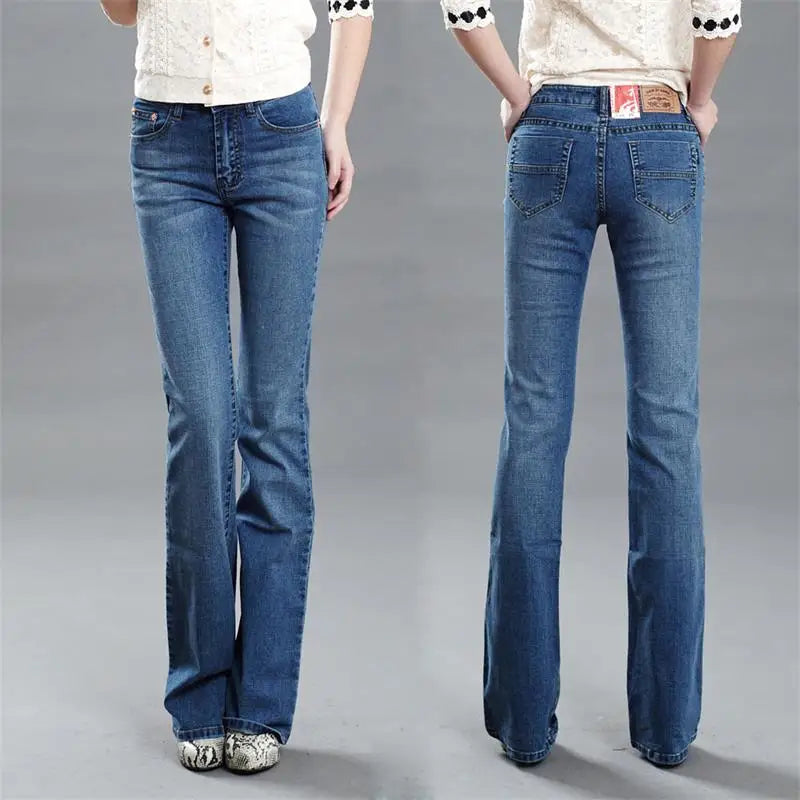 Jeans Astronomiques Cloche pour Femme, Pantalon Coupe Boot, Bureau, Taille Moyenne, Évasées sulf, FJSize 26-38, Automne, Promotion
