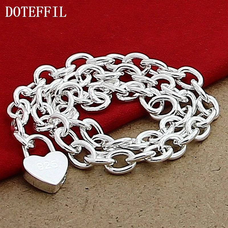 DOTEFFIL – collier avec pendentif en forme de cœur en argent Sterling 925, chaîne de 18 pouces pour femmes, bijoux de fiançailles et de mariage à la mode