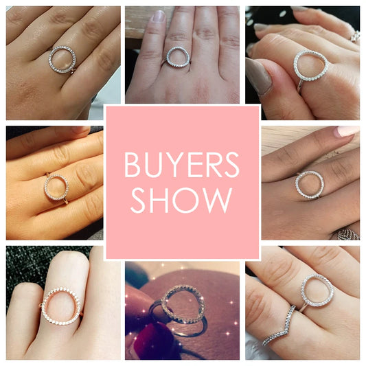 Bague en argent sterling 925 anneau blanc et rose en cercle brillant, zircon, cubique, solide