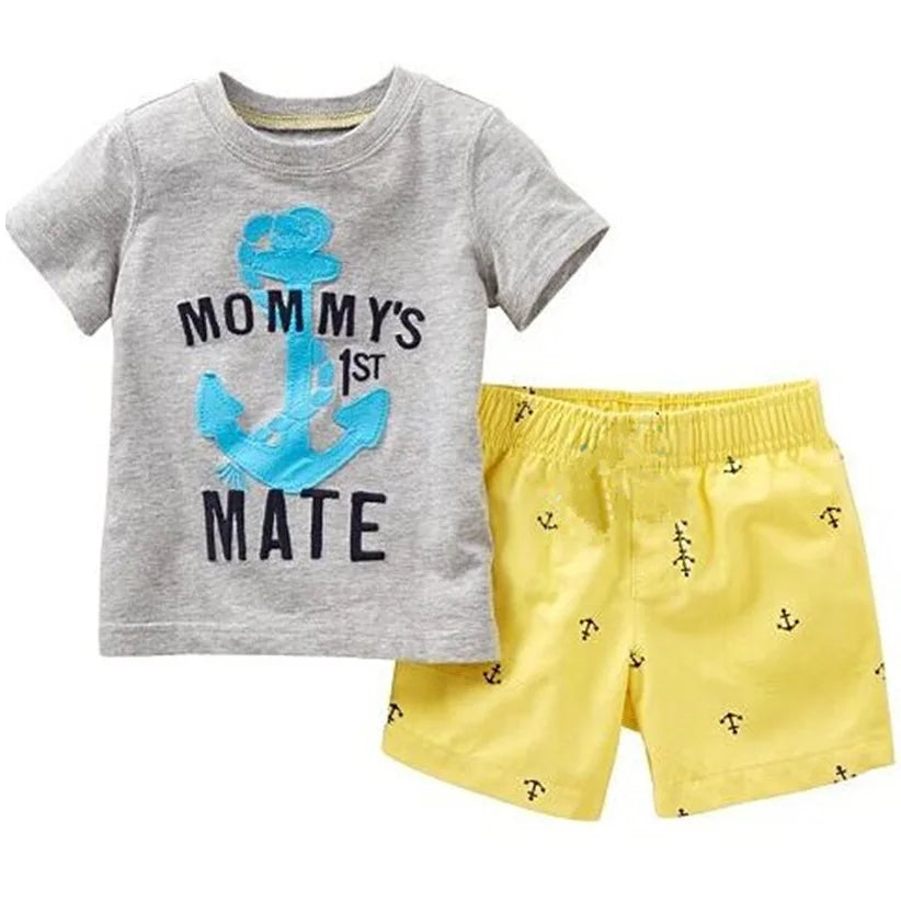 Ensemble de Vêtements 100% Coton pour Bébé Garçon de 2, 3, 4, 5, 6, 7 Ans, T-shirt et Pantalon en Forme de Crocodile Vert