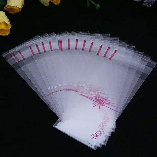 100 pièces/lot Mini emballage de biscuits en plastique 5x10 cm sacs d'emballage de cupcakes sacs auto-adhésifs opp sac cadeau sac de bonbons paquet de rouge à lèvres