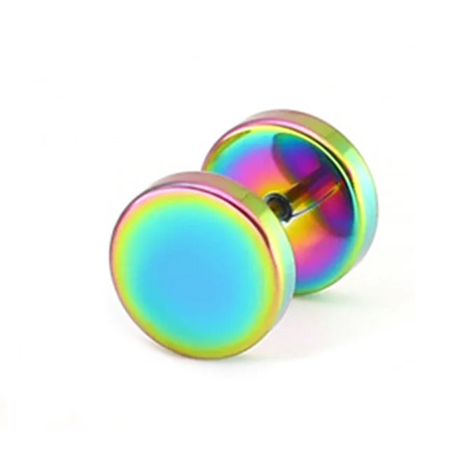 1 pièce Punk acier inoxydable vis haltère gothique boucles d'oreilles pour femmes hommes