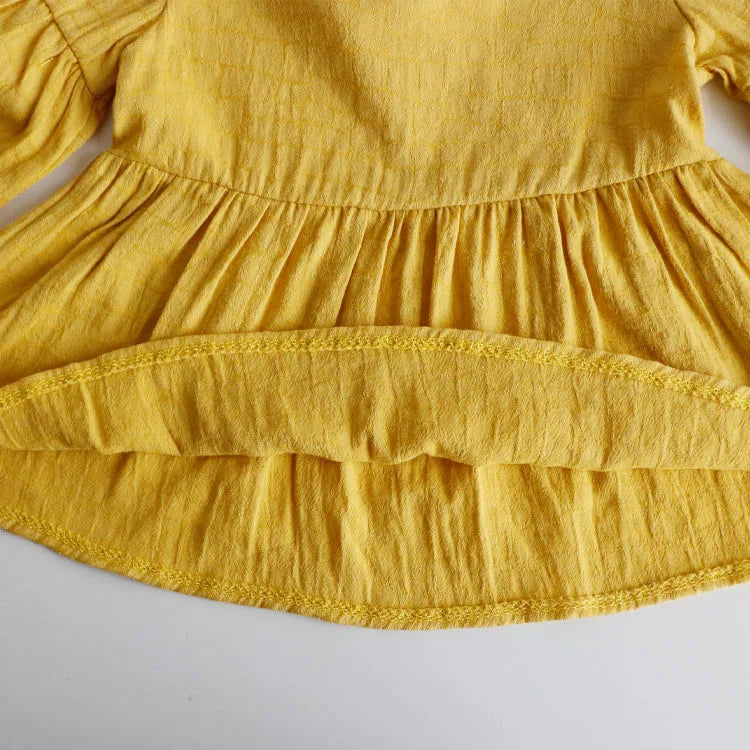 Chemisier à manches longues pour fille, haut en coton, décontracté, vêtements pour enfants, printemps et été