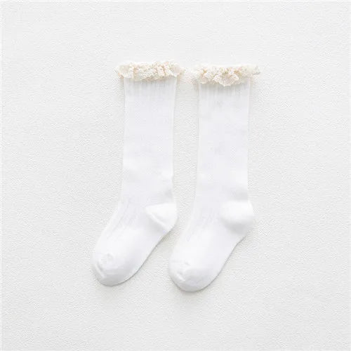 Chaussettes montantes en coton avec dentelle pour enfants, jambières à volants, trucs bon marché, princesse, enfants, filles, bébé, livraison gratuite