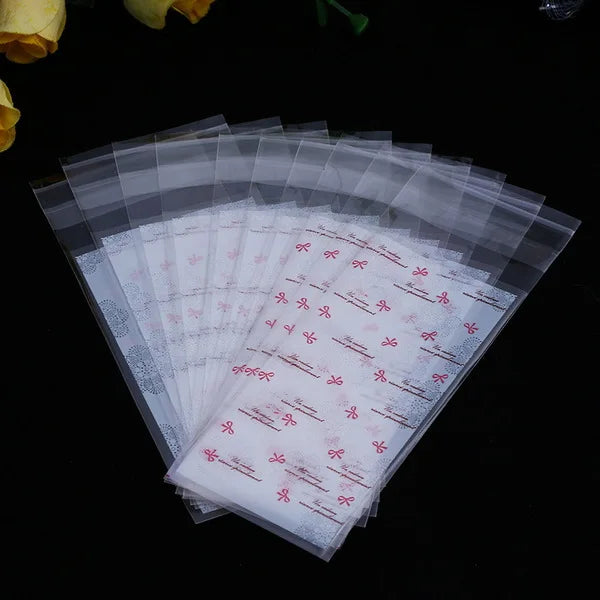 100 pièces/lot Mini emballage de biscuits en plastique 5x10 cm sacs d'emballage de cupcakes sacs auto-adhésifs opp sac cadeau sac de bonbons paquet de rouge à lèvres
