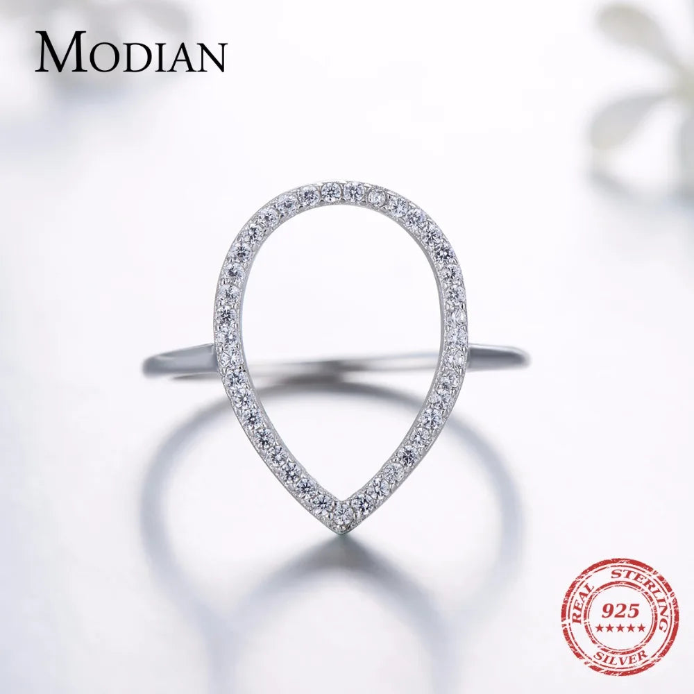 Modian – bague de fiançailles classique en forme de goutte d'eau, bijoux étincelants, bagues en argent Sterling 100% 925 pour femmes, nouvelle mode Instagram