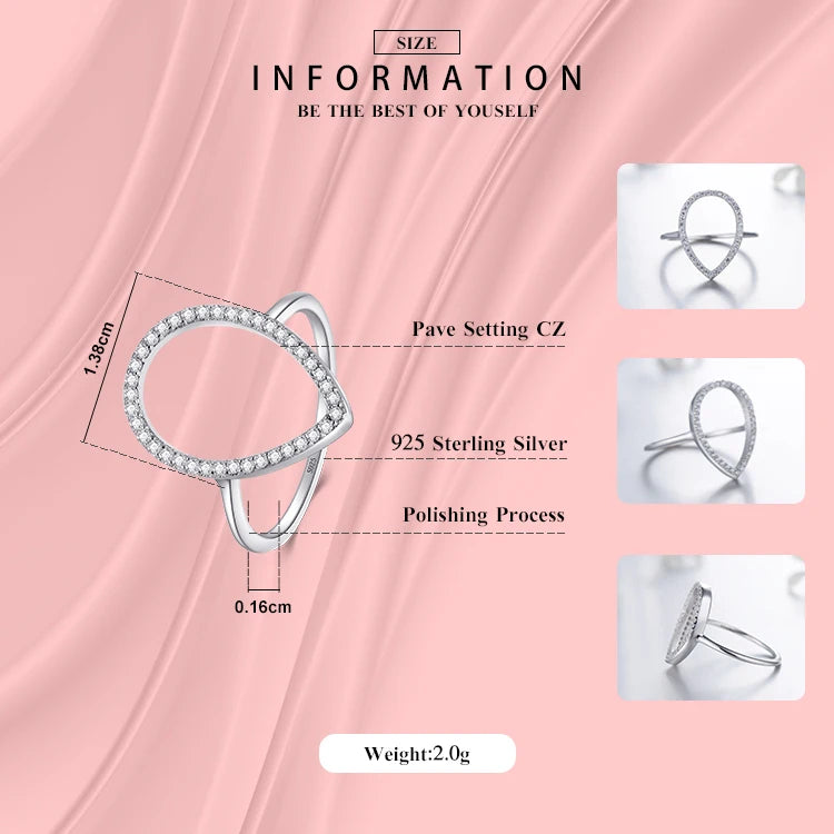 Modian – bague de fiançailles classique en forme de goutte d'eau, bijoux étincelants, bagues en argent Sterling 100% 925 pour femmes, nouvelle mode Instagram