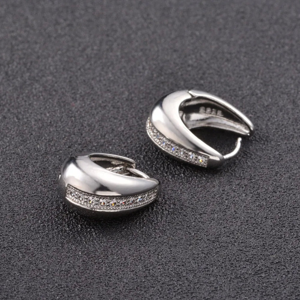Pendientes mujer moda 925 bijoux en argent Sterling U cz goujons boucles d'oreilles femmes brincos para as mulheres boucle d'oreille oorbellen