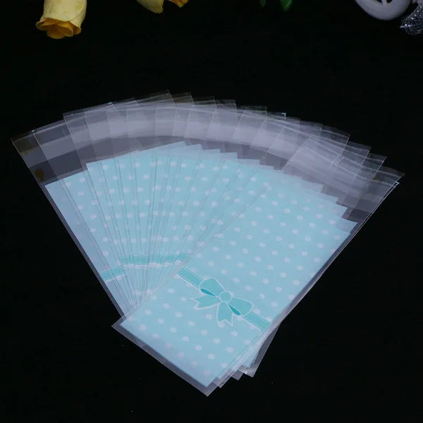 100 pièces/lot Mini emballage de biscuits en plastique 5x10 cm sacs d'emballage de cupcakes sacs auto-adhésifs opp sac cadeau sac de bonbons paquet de rouge à lèvres