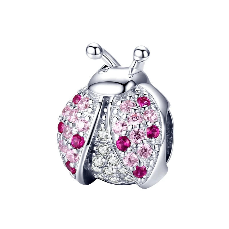 WOSTU 100% 925 argent Sterling rose Zircon cristal perles creux sculpté breloque pour la fabrication de bijoux ajustement Original Bracelet pendentif