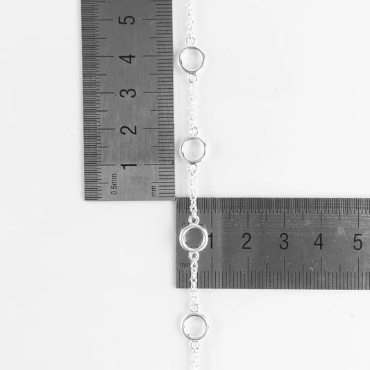 Bracelets à breloques de base avec œillets ronds, chaîne à maillons en argent Sterling 925, bijoux de Club à la mode, Style européen, cadeau pour femmes