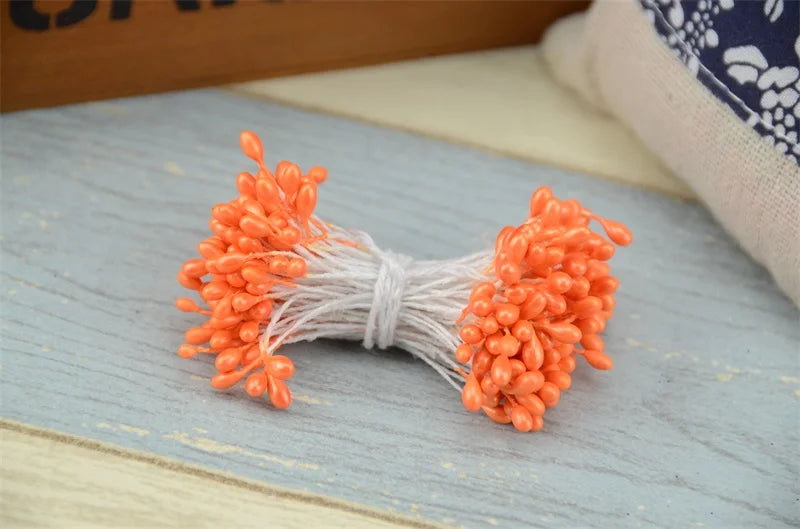300 pièces fleur artificielle Double têtes étamine nacré artisanat cartes gâteaux décor Scrapbooking Floral pour la maison décor de fête de mariage