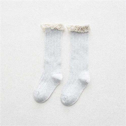 Chaussettes montantes en coton avec dentelle pour enfants, jambières à volants, trucs bon marché, princesse, enfants, filles, bébé, livraison gratuite