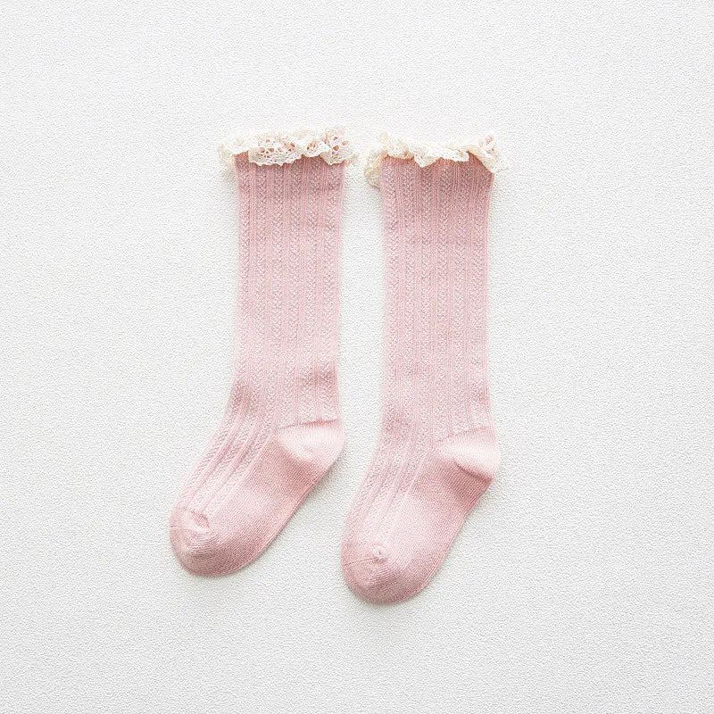 Chaussettes montantes en coton avec dentelle pour enfants, jambières à volants, trucs bon marché, princesse, enfants, filles, bébé, livraison gratuite