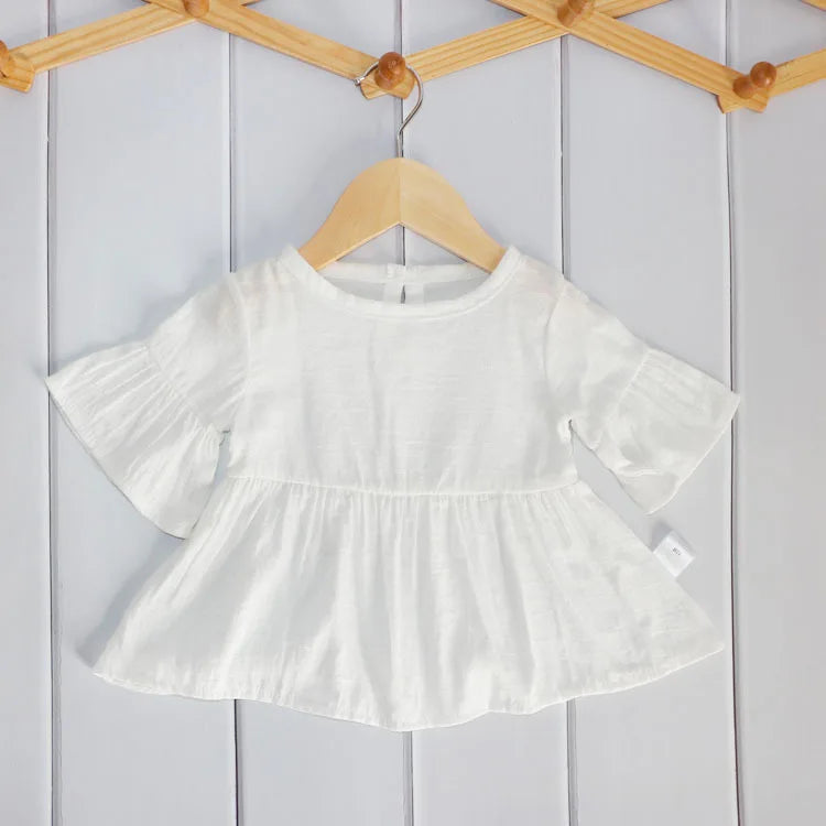 Chemisier à manches longues pour fille, haut en coton, décontracté, vêtements pour enfants, printemps et été